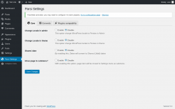 Page screenshot: Parsi Settings