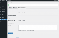 Page screenshot: Parsi Settings &rarr;  Plugins compability