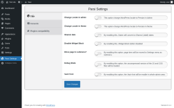 Page screenshot: Parsi Settings