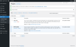 Page screenshot: Plugins ‹ Test site — WordPress