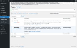 Page screenshot: Plugins &lsaquo; Test site &mdash; WordPress