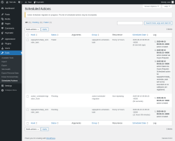 Page screenshot: Tools → Scheduled Actions