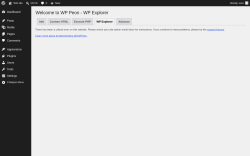 Page screenshot: Tools &rarr; WP Peon &rarr; WP Explorer