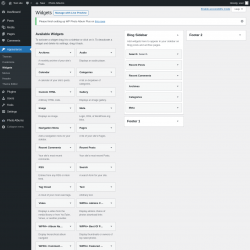 Page screenshot: Widgets ‹ Test site — WordPress