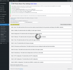 Page screenshot: Photo Albums → Settings