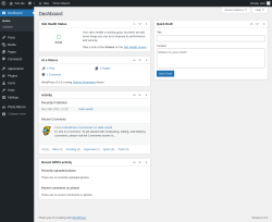 Page screenshot: Dashboard &lsaquo; Test site &mdash; WordPress