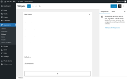 Page screenshot: Widgets &lsaquo; Test site &mdash; WordPress