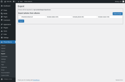 Page screenshot: Photo&thinsp;Albums &rarr; Export