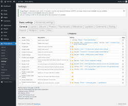 Page screenshot: Photo Albums → Settings