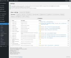Page screenshot: Photo Albums → Settings