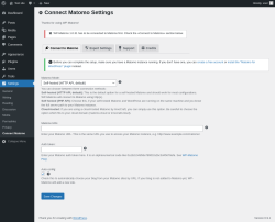 Page screenshot: Settings &rarr; Connect Matomo
