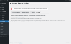 Page screenshot: Settings &rarr; Connect Matomo &rarr;  Credits