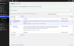 Page screenshot: Plugins &lsaquo; Test site &mdash; WordPress