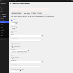 Page screenshot: Settings &rarr; Connect Matomo &rarr;  Expert Settings
