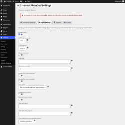 Page screenshot: Settings &rarr; Connect Matomo &rarr;  Expert Settings