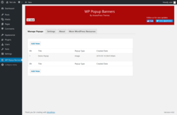 Page screenshot: WP Popup Banners