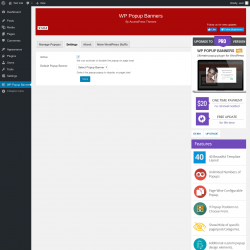 Page screenshot: WP Popup Banners &rarr; Settings