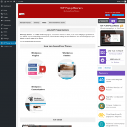 Page screenshot: WP Popup Banners &rarr; About