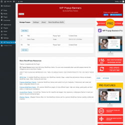 Page screenshot: WP Popup Banners
