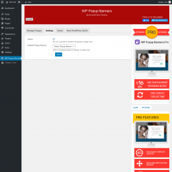 Page screenshot: WP Popup Banners &rarr; Settings