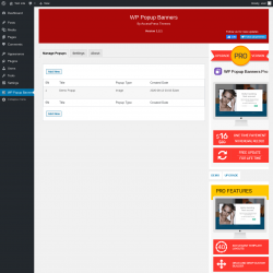 Page screenshot: WP Popup Banners
