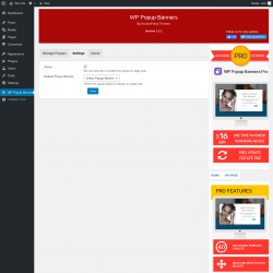 Page screenshot: WP Popup Banners &rarr; Settings