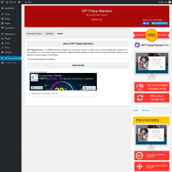 Page screenshot: WP Popup Banners &rarr; About