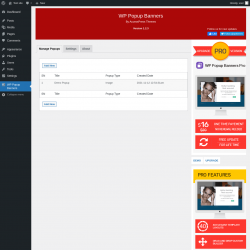 Page screenshot: WP Popup Banners