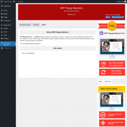 Page screenshot: WP Popup Banners &rarr; About
