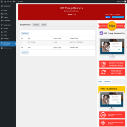 Page screenshot: WP Popup Banners