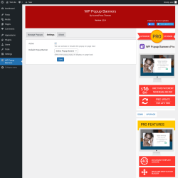 Page screenshot: WP Popup Banners &rarr; Settings