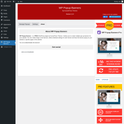 Page screenshot: WP Popup Banners &rarr; About