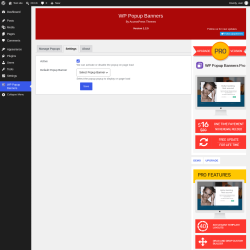 Page screenshot: WP Popup Banners &rarr; Settings