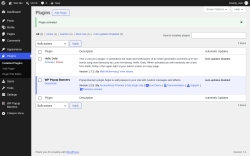 Page screenshot: Plugins &lsaquo; Test site &mdash; WordPress