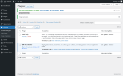Page screenshot: Plugins ‹ Test site — WordPress