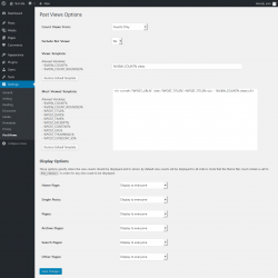 Page screenshot: Settings  &rarr; PostViews