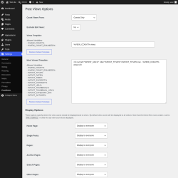 Page screenshot: Settings &rarr; PostViews