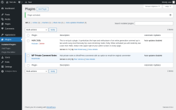 Page screenshot: Plugins &lsaquo; Test site &mdash; WordPress