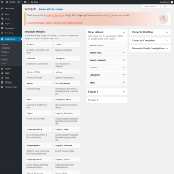 Page screenshot: Widgets ‹ Test site — WordPress