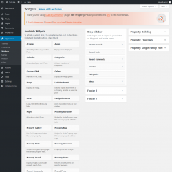 Page screenshot: Widgets ‹ Test site — WordPress