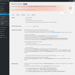 Page screenshot: Properties → Settings