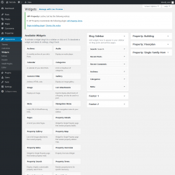 Page screenshot: Widgets ‹ Test site — WordPress