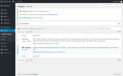 Page screenshot: Plugins ‹ Test site — WordPress