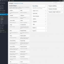 Page screenshot: Widgets ‹ Test site — WordPress