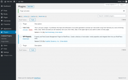 Page screenshot: Plugins ‹ Test site — WordPress