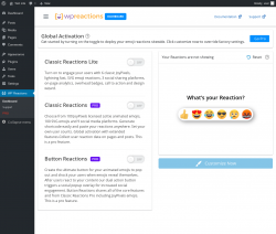 Page screenshot: WP Reactions