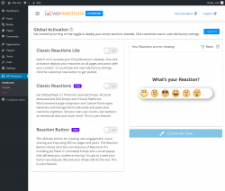 Page screenshot: WP Reactions