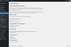 Page screenshot: WP Recipe Maker → Import Recipes