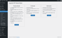 Page screenshot: WP Recipe Maker &rarr; Upgrade WPRM