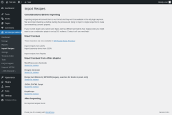 Page screenshot: WP Recipe Maker &rarr; Import Recipes